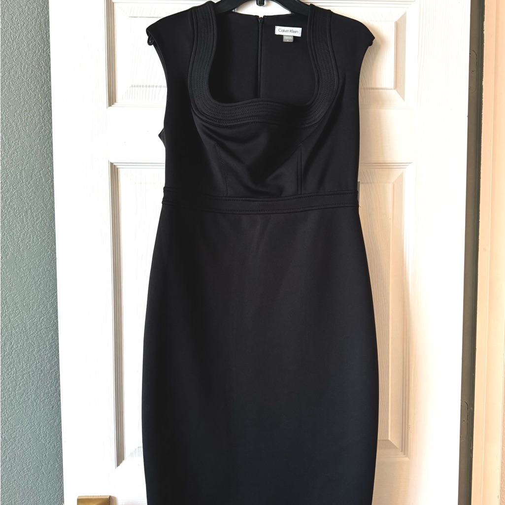 Calvin Klein Black Midi Sheath Dress